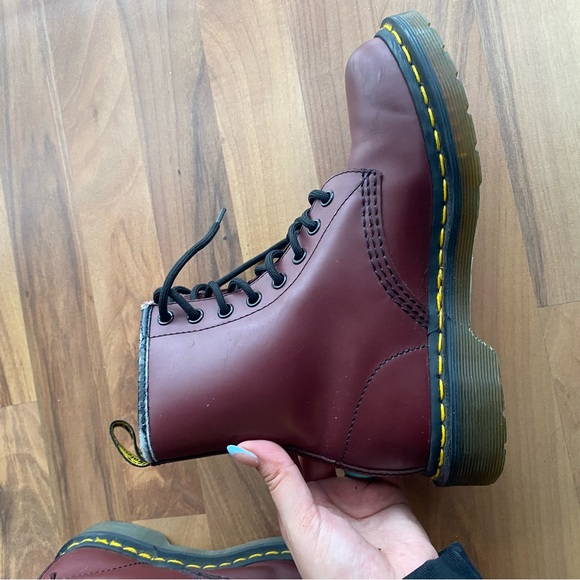 Cherry red Dr Marten boots - Picture 7 of 15